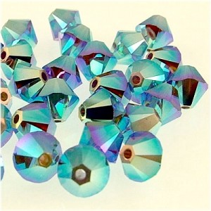 Swarovski Elements Perlen Bicones 4mm Cyclamen Opal AB 2X beschichtet 100 Stück